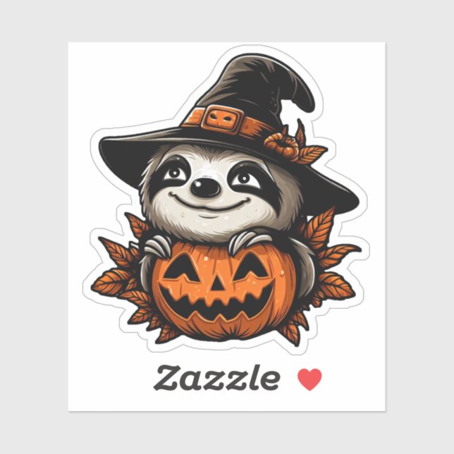 Sticker Festivité Citrouille Halloween Sloth (Feuille)