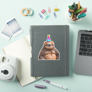 Sticker Fête d'anniversaire Chunky Sloth casquette cadeau 