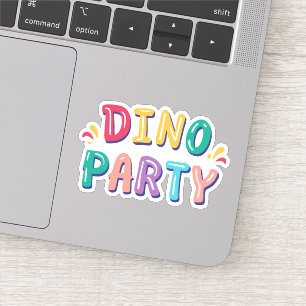 Sticker fête d'anniversaire de dino pour enfant coloré mig