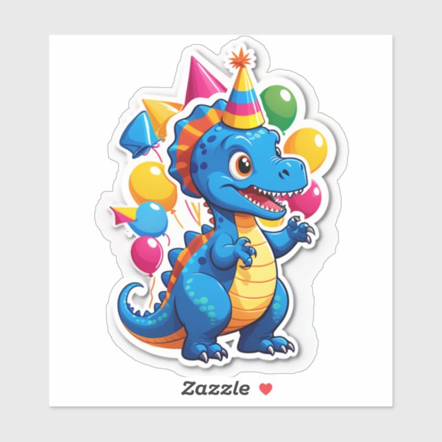Sticker Fête d'anniversaire Dino-Mite !" (Enfants (Feuille)