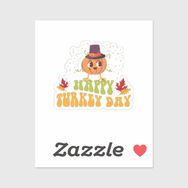 Sticker fête de la turquie automne journée d'action de grâ (Feuille)