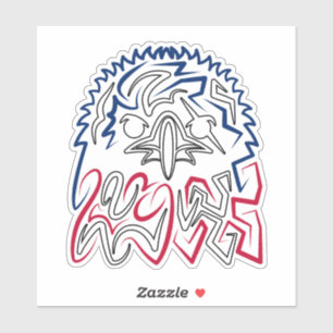Sticker Fête de l'Indépendance Aigle américain