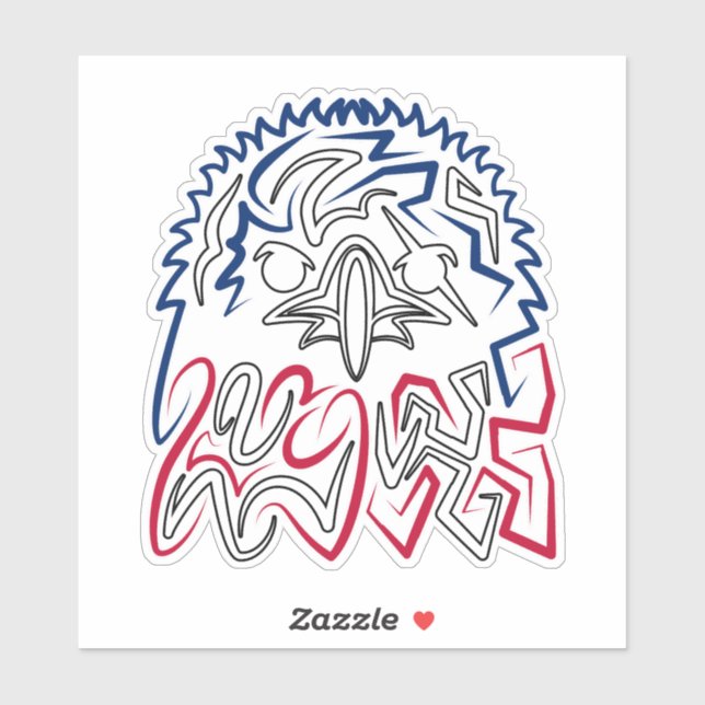 Sticker Fête de l'Indépendance Aigle américain (Feuille)