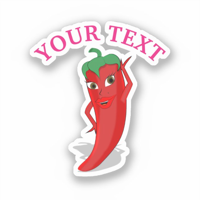 Sticker Fête de mariage rose avec diva au piment rouge (Recto)