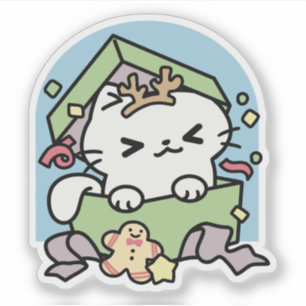 Sticker Fête de Noël avec Purr-ty Time Cat