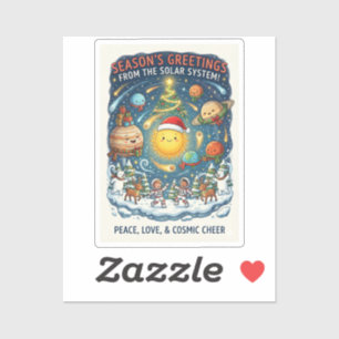 Sticker Fête de Noël fantaisiste et amusante du système so