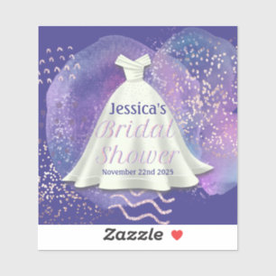Sticker Fête des mariées Mariage Gown violet & Rose Gold G