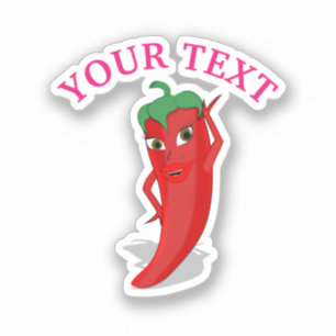 Sticker Fête des mariées Rose Fiesta Avec Rouge Hot Pepper