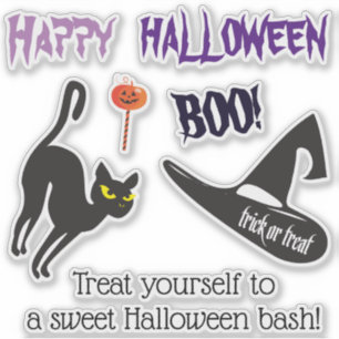 Sticker Fête d'Halloween "Treat or Trick" Crème glacée sav