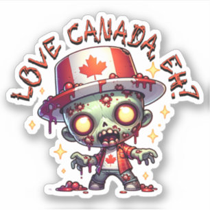 Sticker Fête du Canada des zombies