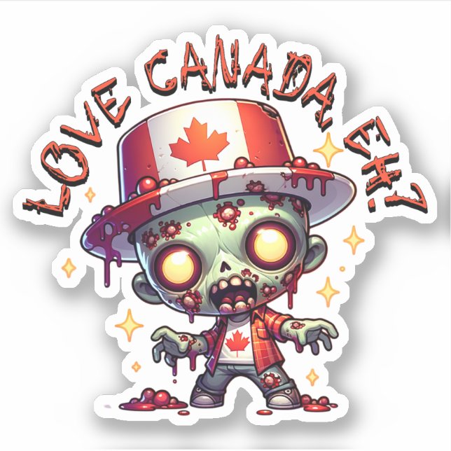 Sticker Fête du Canada des zombies (Devant)
