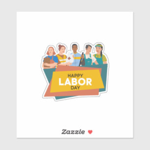Sticker fête du travail heureuse nous