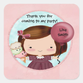 Sticker fêté fille mignonne