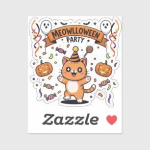 Sticker Fête Meowlloween - Chat de danse Halloween
