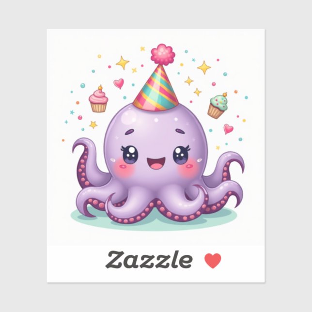Sticker Fêtes avec les copains – Célébration de la pieuvre (Feuille)