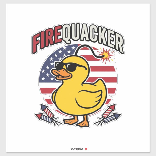 Sticker Feu d'artifice Canard Patriotique Conception Vecto (Feuille)