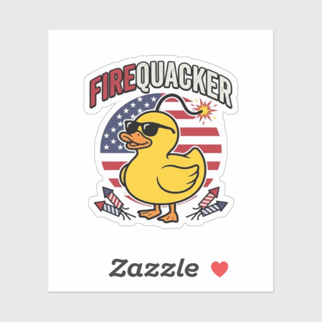 Sticker Feu d'artifice Canard Patriotique Conception Vecto (Feuille)