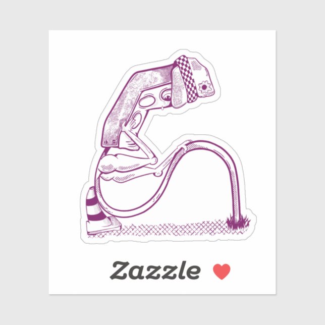 Sticker Feu de circulation triste (Feuille)