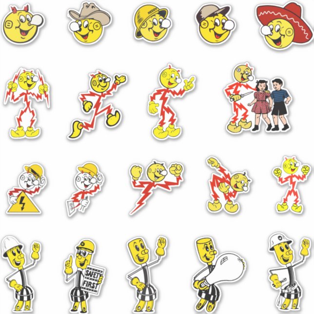 Sticker Feuille autocollante Reddy kilowatt (Devant)