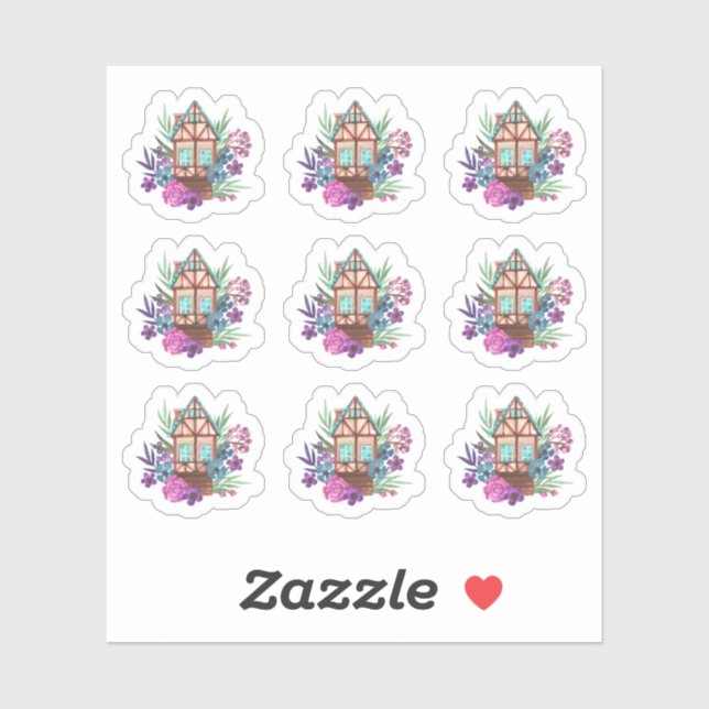 Sticker Feuille d'aquarelle de Cabine floral chic rustique (Feuille)