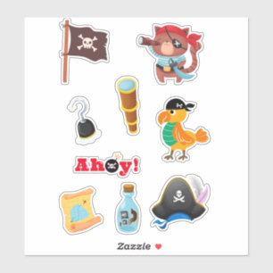 Sticker Feuille d'autocollant aventure Pirate pour enfants