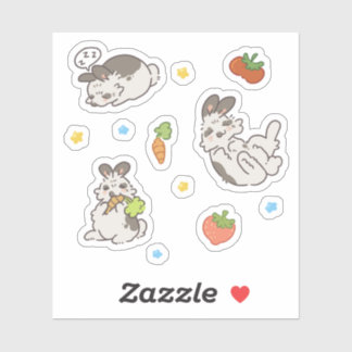 Sticker Feuille d'autocollant de lapin tacheté
