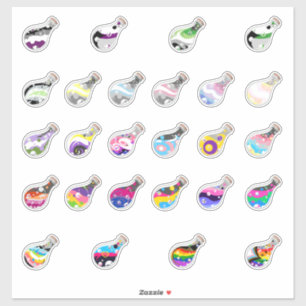 Sticker Feuille d'autocollant Potions de fierté