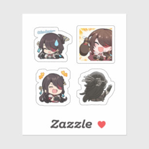 Sticker Feuille d'autocollants Beidou Genshin Impact 4 piè