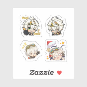 Sticker Feuille d'autocollants Bennett Genshin Impact 4 pi