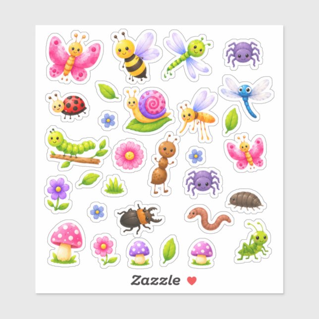 Sticker Feuille d'autocollants Bugs (Feuille)