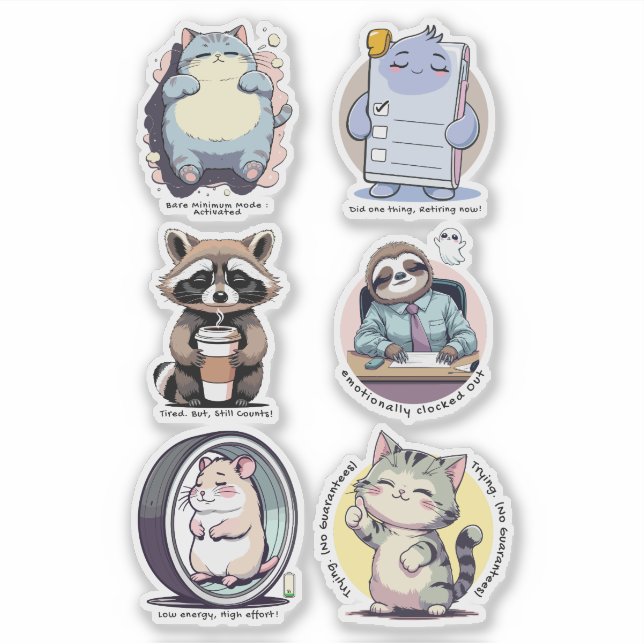 Sticker Feuille d'autocollants Club du Minimum | Drôle et  (Devant)