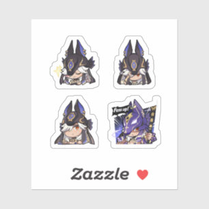 Sticker Feuille d'autocollants Cyno Genshin Impact 4 pièce