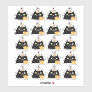 Sticker Feuille d'autocollants de chat d'anniversaire 20 f