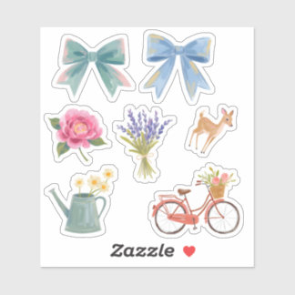 Sticker Feuille d'autocollants de Cottagecore Fantaisiste