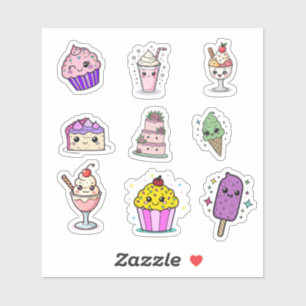 Sticker Feuille d'autocollants de friandises Kawaii Sweet