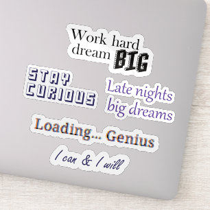 Sticker Feuille d'autocollants de motivation pour l'étude