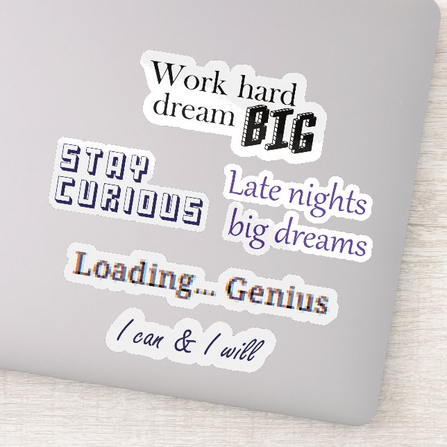 Sticker Feuille d'autocollants de motivation pour l'étude  (Détail)