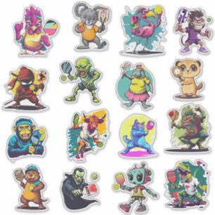 Sticker Feuille d'autocollants de pickleball