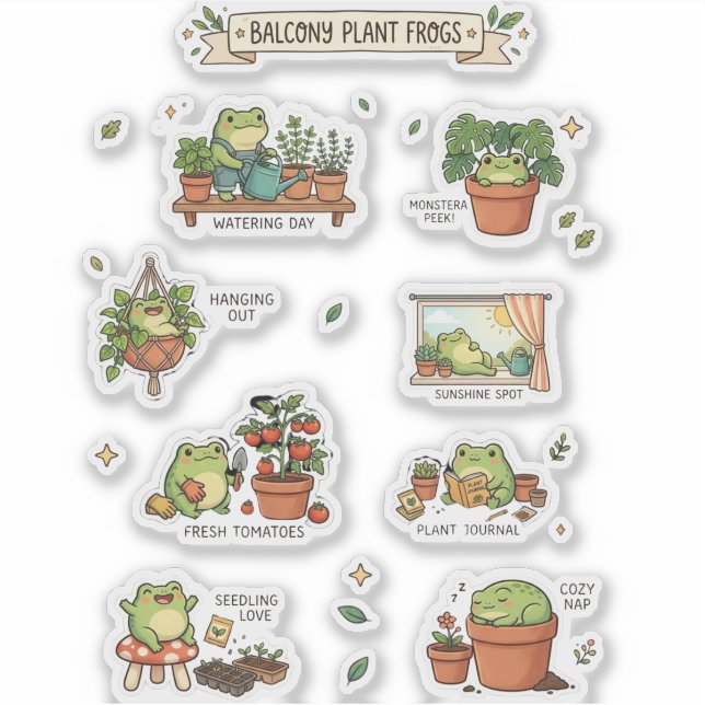 Sticker Feuille d'autocollants de plantes de balcon de gre (Devant)