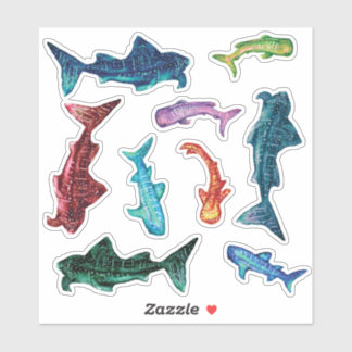 Sticker Feuille d'autocollants de requins-baleines Galaxy