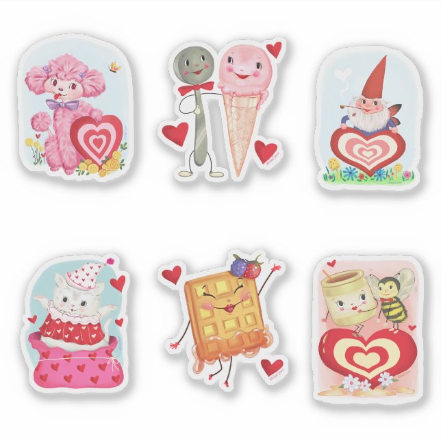 Sticker Feuille d'autocollants de Saint-Valentin de style  (Devant)