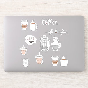 Sticker Feuille d'autocollants de tasses à café