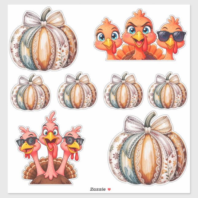 Sticker Feuille d'autocollants de Thanksgiving (Feuille)