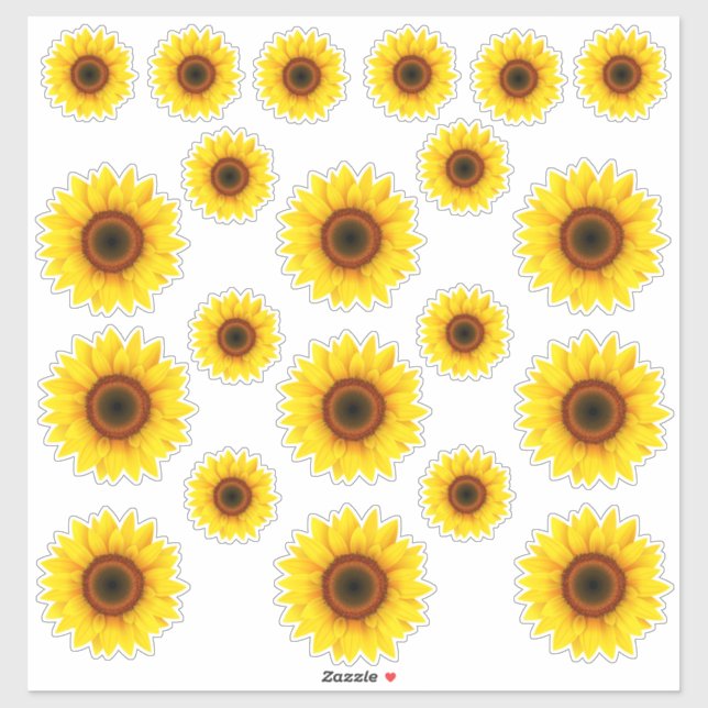 Sticker Feuille d'autocollants de tournesol (Feuille)
