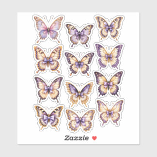 Sticker Feuille d'autocollants d'éphémère papillon vintage