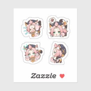 Sticker Feuille d'autocollants Diona Genshin Impact 4 pièc
