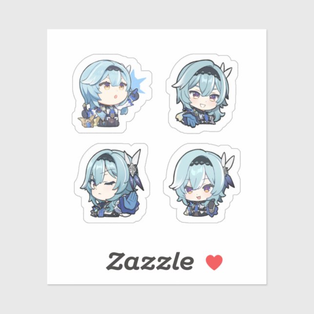 Sticker Feuille d'autocollants Eula Genshin Impact 4 Pack (Feuille)