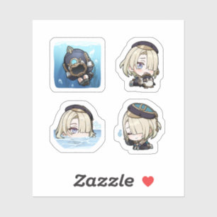Sticker Feuille d'autocollants Freminet Genshin Impact 4 p