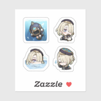 Sticker Feuille d'autocollants Freminet Genshin Impact 4 p