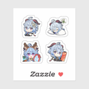 Sticker Feuille d'autocollants Ganyu Genshin Impact 4 pièc